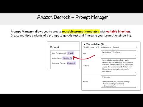 Amazon Bedrock Prompt Manager - AWS AI Practitioner AIF-C01