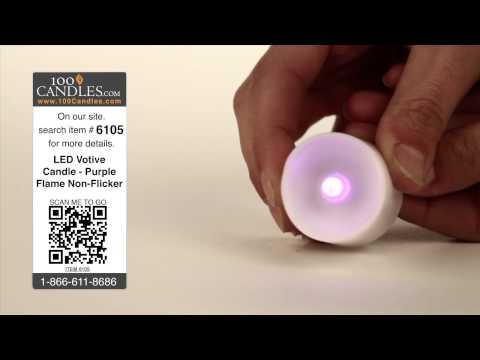 Battery Operated LED Votive Candle - Purple Flame Non-Flicker