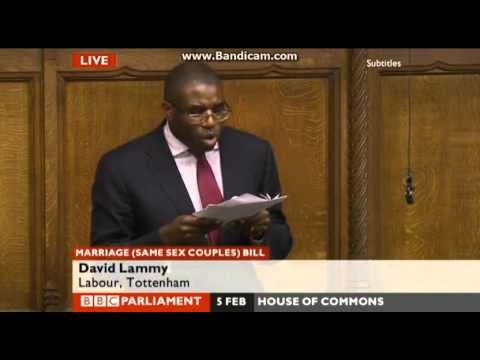 equal - Labour MP for Tottenham David Lammy gives a passionate speech in the House of Commons on why he'll vote in favour of the Marriage (Same Sex Couples) Bill 2013.