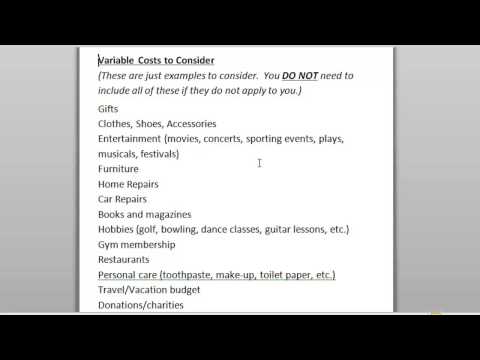 how to budget for variable expenses