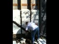 Cutting cured Icynene foam