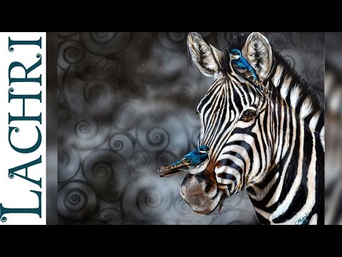 Speed Painting zebra in acrylic - Time Lapse Demo by Lachri