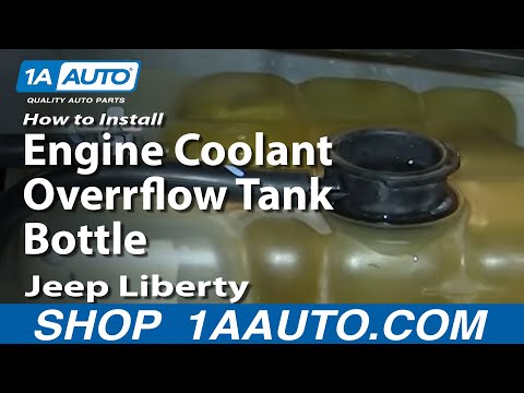 How To Install Replace Engine Coolant Overrflow Tank Bottle 2002-07 Jeep Liberty