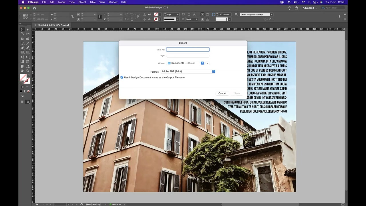 How to export PDF File - Adobe InDesign