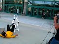 Mini clone trooper takes down trekkie Mini clone trooper takes down trekkie