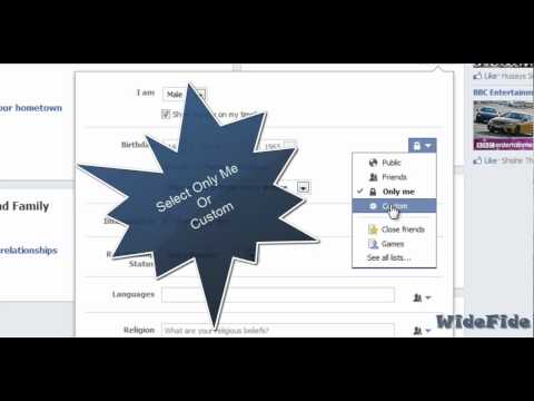 how to hide bday on facebook