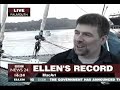 jonathan blain's interview on bbc news 24 on the trimaran b&q talking about ellen macarthur on her triumphal arrival in falmouth after becoming the fastest person to sail around the world