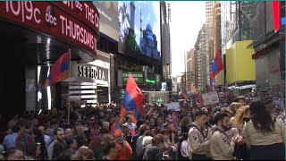 New York, Times Square - 101st Anniversary of Armenian Genocide Commemoration
