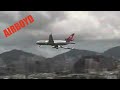 Swissair MD-11 checkerboard crosswind landing Hong Kong Kai Tak Airport 香港 啟德機場