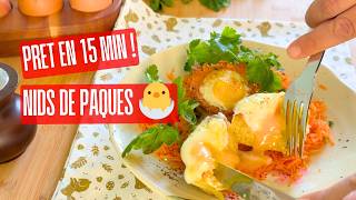 NIDS DE PÂQUES en Pommes de Terre Râpées 🐣 Jaune Coulant au Centre - PRÊT EN 15 MIN !
