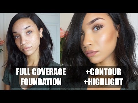 MAKEUP| Full Acne Coverage Foundation + Contour/Highlight