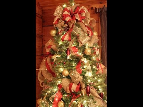 how to decorate a christmas tree with mesh netting