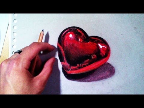 how to draw a 3d heart