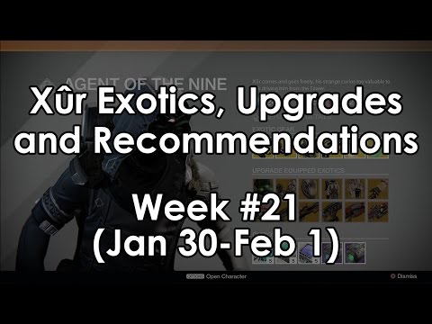 Destiny: Xur Location and Exotic Armor/Weapon/Upgrade Recommendations for Week #21 (Jan 30-Feb 1)