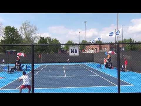 Conclusion of the 3rd set tiebreaker between Marco Nunez and David Sofaer