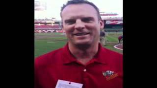 Cyclones Coach Jarrod Skalde Delivers Official Game Ball at the Reds Game