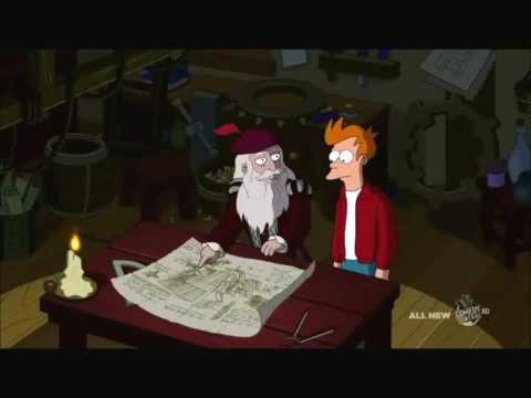 Futurama Da Vinci Episode Scroll Curling a Table