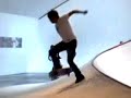 Surfing a plywood barrel.