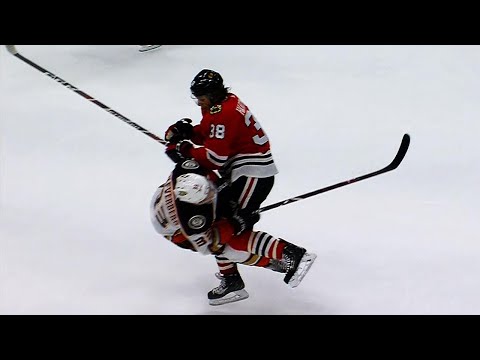 Video: Hartman levels Silfverberg with clean wrecking ball hit