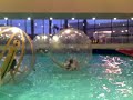 Having fun in a plastic bubble - Isabella Ribeiro and Julia Ribeiro