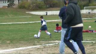 big kick from theo to vincent for goal