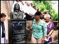 elder bernice king articulates her appreciation for the memorial monument - in honor of her mother - at  mt. tabor ame zion church in marion, al, by sclc women.