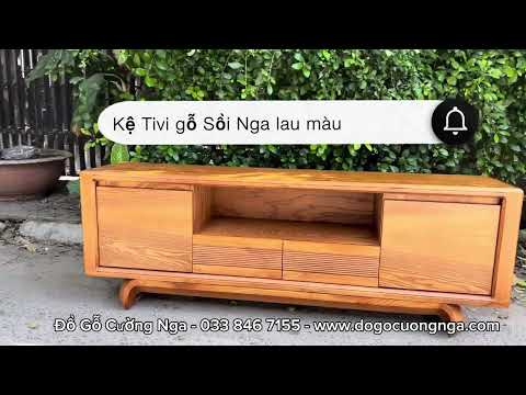 Kệ tivi gỗ sồi nga lau màu hiện đại đa kích thước 