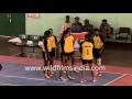 Girls warm up before Kabaddi match - NCC National Games