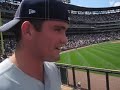 It's June 24, a great day for baseball at The Cell. Clark has flown in from Vegas to accompany Lewis to the games. After many a beer, Lewis & Clark proceed to the bullpen to give Carlos Zambrano a piece of their mind. This is what sent Big Z over the edge. Watch carefully as his frustrations shine all over his sweaty face. Shortly after the filming of this real life master heckle job, Carlos Zambrano wiped his sweaty face, flipped us off, and went out to take the hill. This heckle would prove costly for Big Z, as he proceeded to get shellacked for 4 runs in the top of the first. After his generous offering of runs to the White Sox, Zambrano went on one of his infamous tirades in the visitor dugout. Sweet Lou and Hendry weren't so nice this time, as they suspended him, put him on the restricted list, and demanded he go to therapy. Lewis & Clark's heckle will go down in history...as the greates heckle of all time........