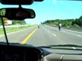 Motorcycle Wheelie on Highway