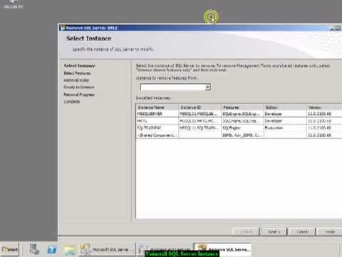 how to remove sql server 2012