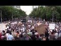 Marcha Mas de 132 en el Angel de la Independencia cantando el himno nacional.