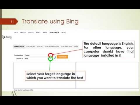 how to translate by bing