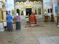 Russische Kirche in Russland mit Heiliger Messe Namens Spaso Borodinskij Monastir bei St.BORODINO