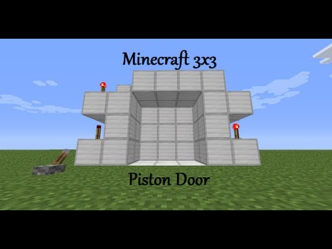 how to make a 3x3 piston door in minecraft