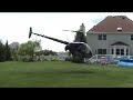 R22 Helicopter Landing in Back Yard