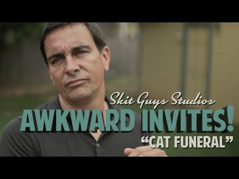 invites - Download this video at: http://skitguys.com/videos/item/awkward-invites-cat-funeral Any time is a good time to invite your neighbor to church...unless it's w...