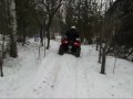 In action atv ride and cool river crossing at end Polaris