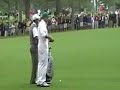 Tiger Woods hits a shot on #14 at The Masters
