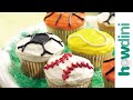 Cupcake decorating ideas: Sports theme decorated cupcakes
