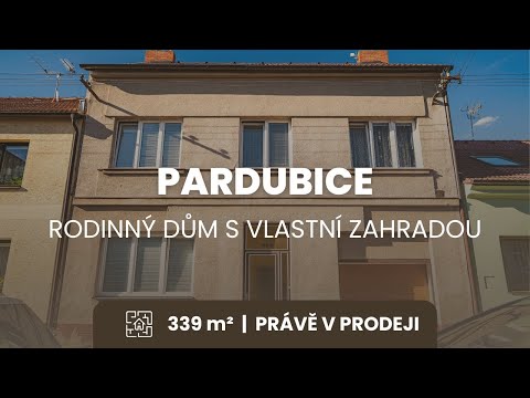Video Prostorný rodinný dům se zahradou v centru Pardubic