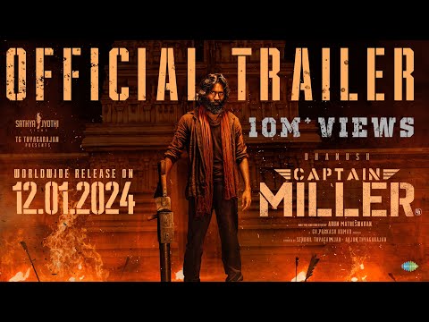 The trailer for "CAPTAIN MILLER" featuring Dhanush, Shivarajkumar, Sundeep Kishan, and directed by Arun Matheswaran.






