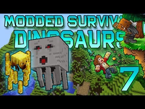 Minecraft: Modded Dinosaur Survival Let's Play w/Mitch! Ep. 7 - NETHER, GHASTS, & BLAZES!