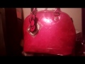 Click here to watch this video Hello Kitty Fuschia patent Embossed Bag & Wallet