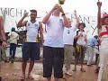 at the end of the tour, in front of the michael vaughan - our most successful captain - we still support you banner...

we are the army, the barmy army
we are mental, we are mad
we are the loyalest cricket supporters
that the world has ever had
