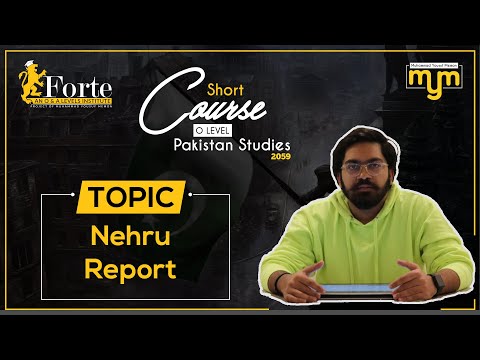 Nehru Report | Olevel Pakistan Studies | 2059/01 | Muhammad Yousuf Memon