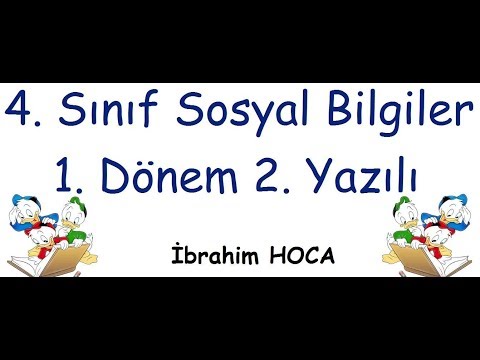 4. Sınıf Sosyal Bilgiler 1. Dönem 2. Yazılı (örnek 3)