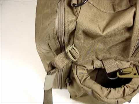 EMDOM - Installing/removing waist belt on EMDOM TNT bag. Sometimes the webbing is stiff when new, but it'll get easier after a few times.