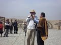 flauta de caral tocada en el sitio arqueológico