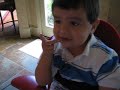My little brother eating chocalate